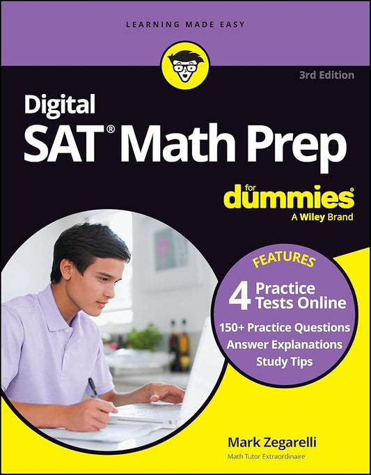 Digital SAT Math Prep For Dummies: Book + 4 Practice Tests Online, Updated for the NEW Digital Format cover image