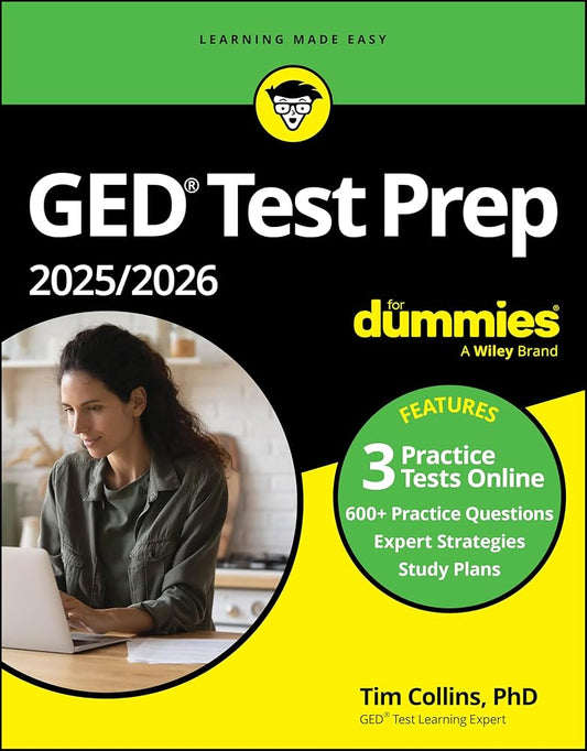 GED Test Prep 2025/2026 For Dummies: Book + 3 Practice Tests Online (For Dummies (Career/Education)) cover image