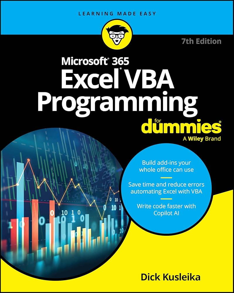 Microsoft 365 Excel VBA Programming For Dummies (For Dummies (Computer/Tech)) cover image